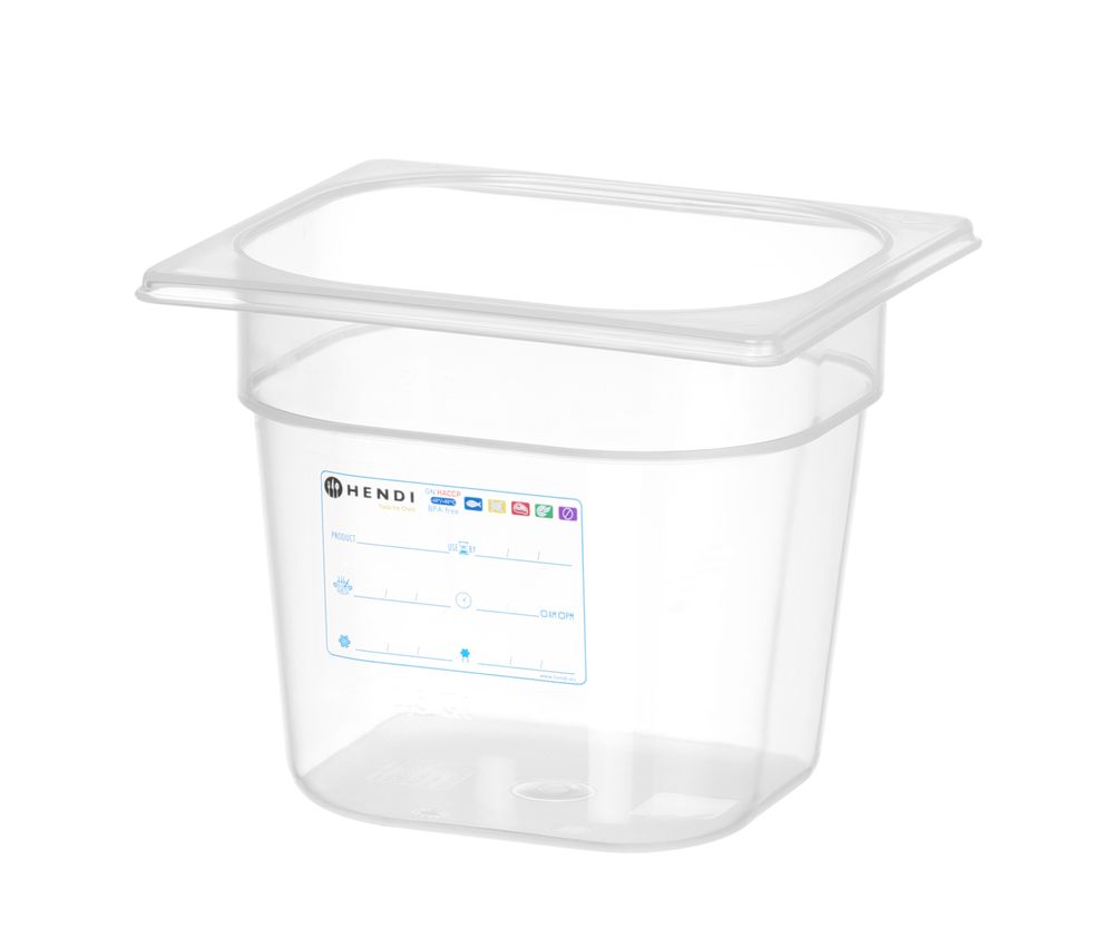 Kantin/behållare GN 1/6 HACCP, HENDI, GN 1/6, 2,4L, Transparent, 176x162x(H)150mm