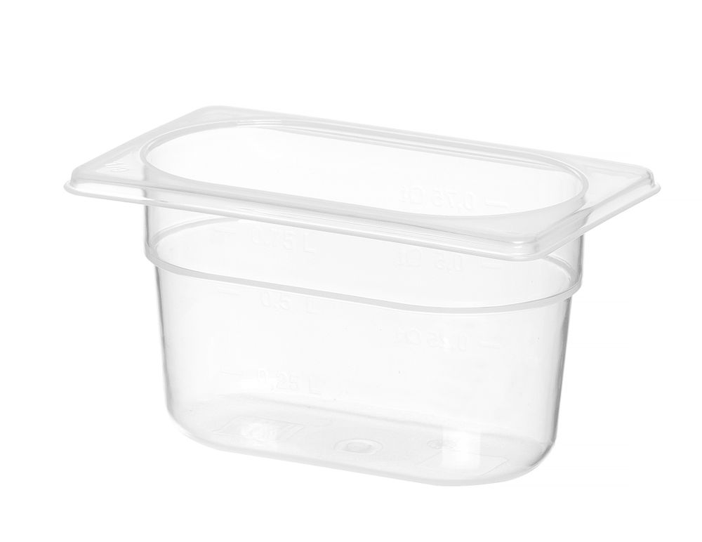 Kantin/behållare GN 1/9 polypropylene, HENDI, Profi Line, 1,0, GN 1/9, 0,75L, Transparent, 176x108x(H)100mm