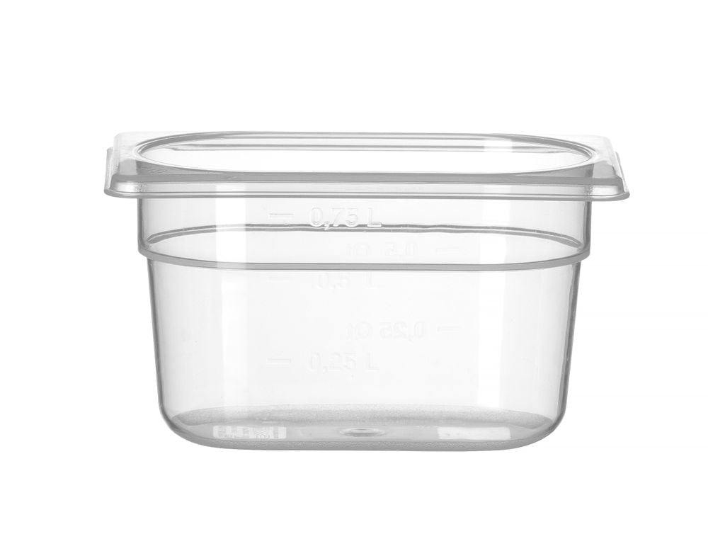 Kantin/behållare GN 1/9 polypropylene, HENDI, Profi Line, 1,0, GN 1/9, 0,75L, Transparent, 176x108x(H)100mm
