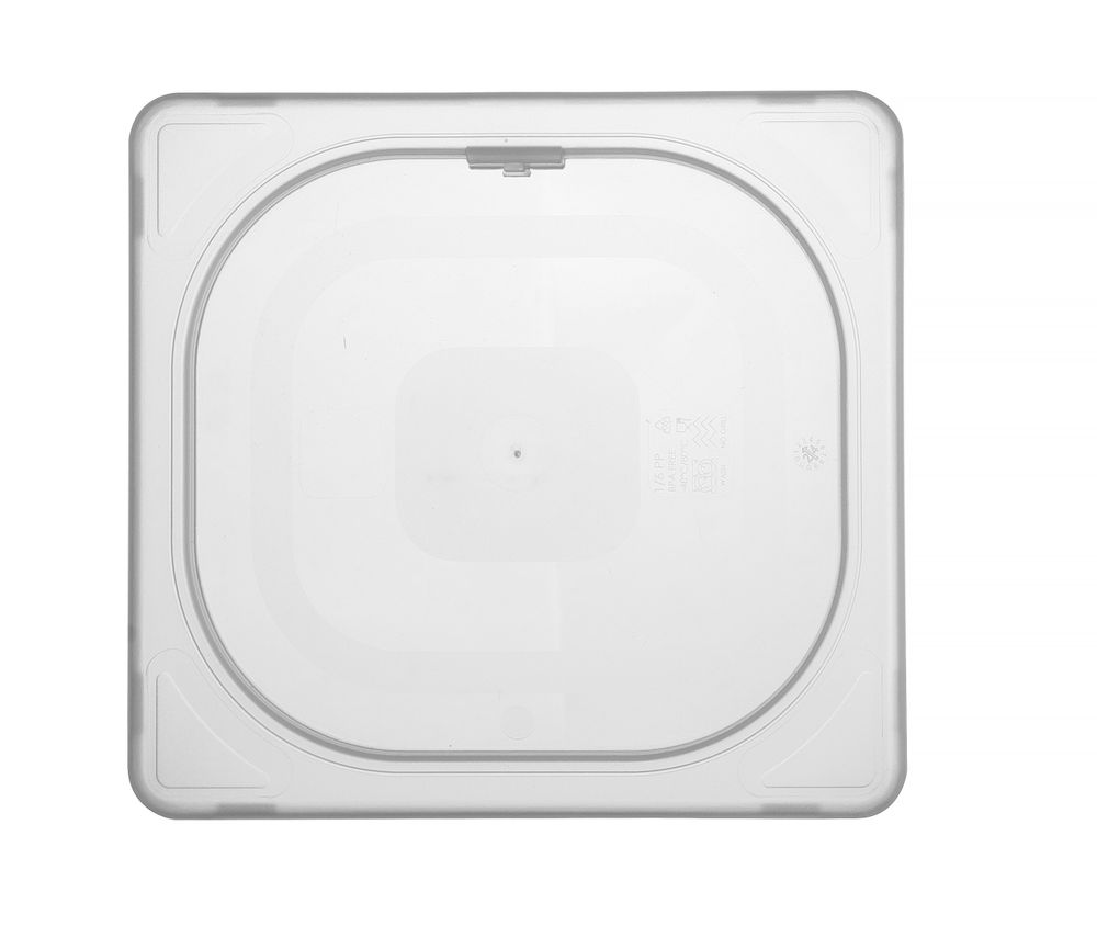 Lid for GN kantin/behållares polypropylene, HENDI, GN 1/6, Transparent, 176x162mm