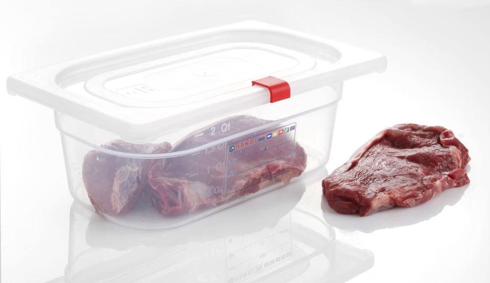 Set med 12 st – Lid clips for HACCP storage kantin/behållares, HENDI, röd, 12 pcs