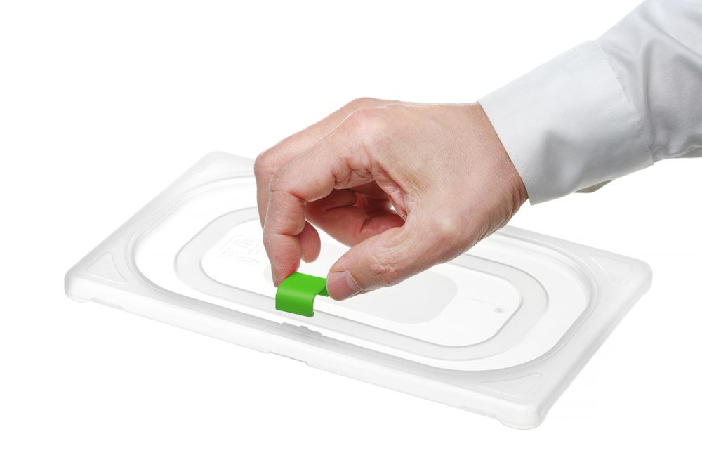 Set med 12 st – Lid clips for HACCP storage kantin/behållares, HENDI, grön, 12 pcs