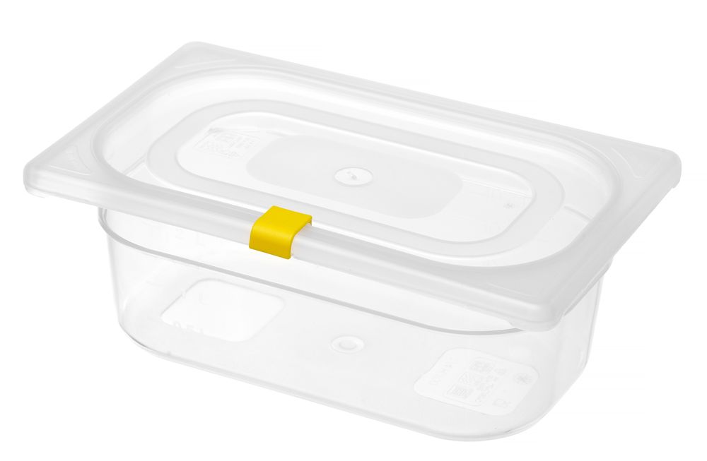 Set med 12 st – Lid clips for HACCP storage kantin/behållares, HENDI, Yellow, 12 pcs