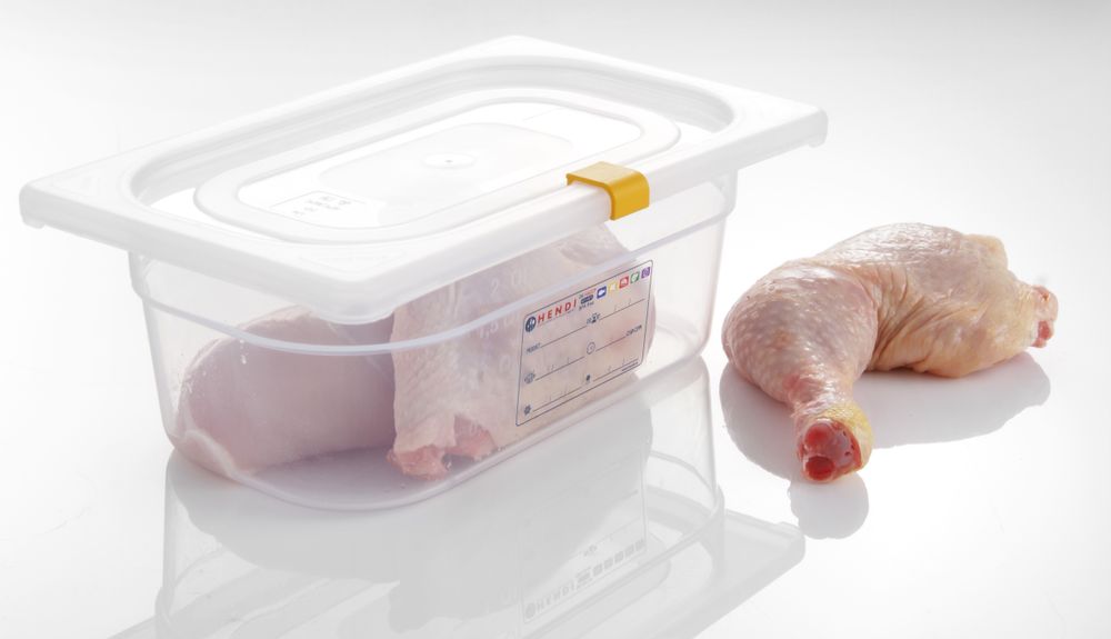 Set med 12 st – Lid clips for HACCP storage kantin/behållares, HENDI, Yellow, 12 pcs