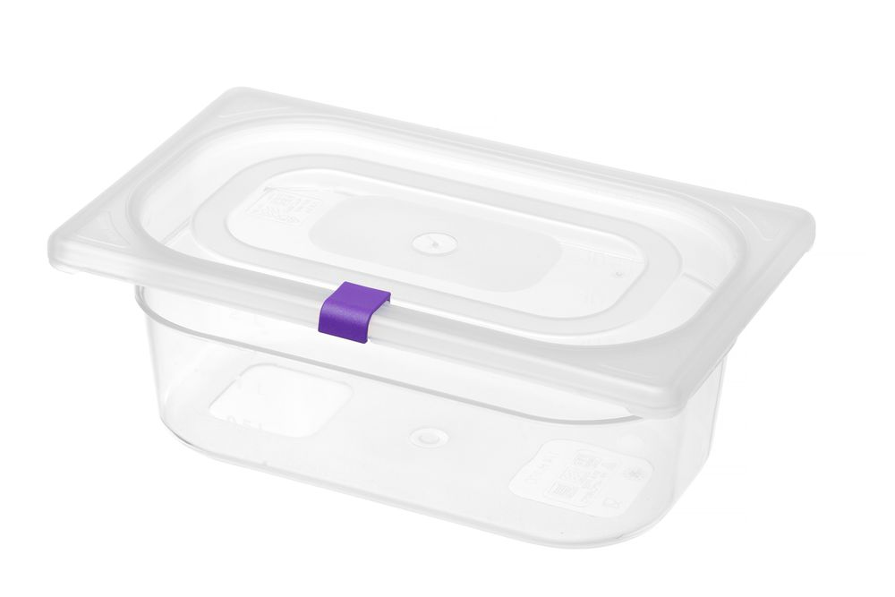 Set med 12 st – Lid clips for HACCP storage kantin/behållares, HENDI, Purple, 12 pcs