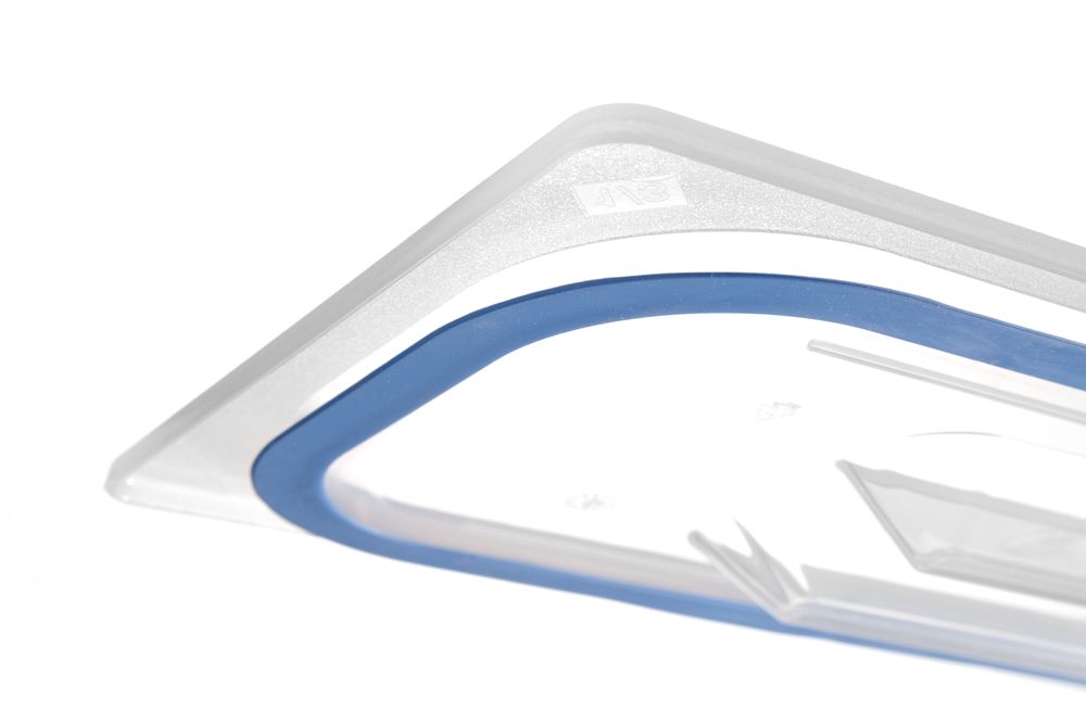 Lid for GN kantin/behållares made of polypropylene, with seal, HENDI, GN 1/6, Transparent, 176x162mm