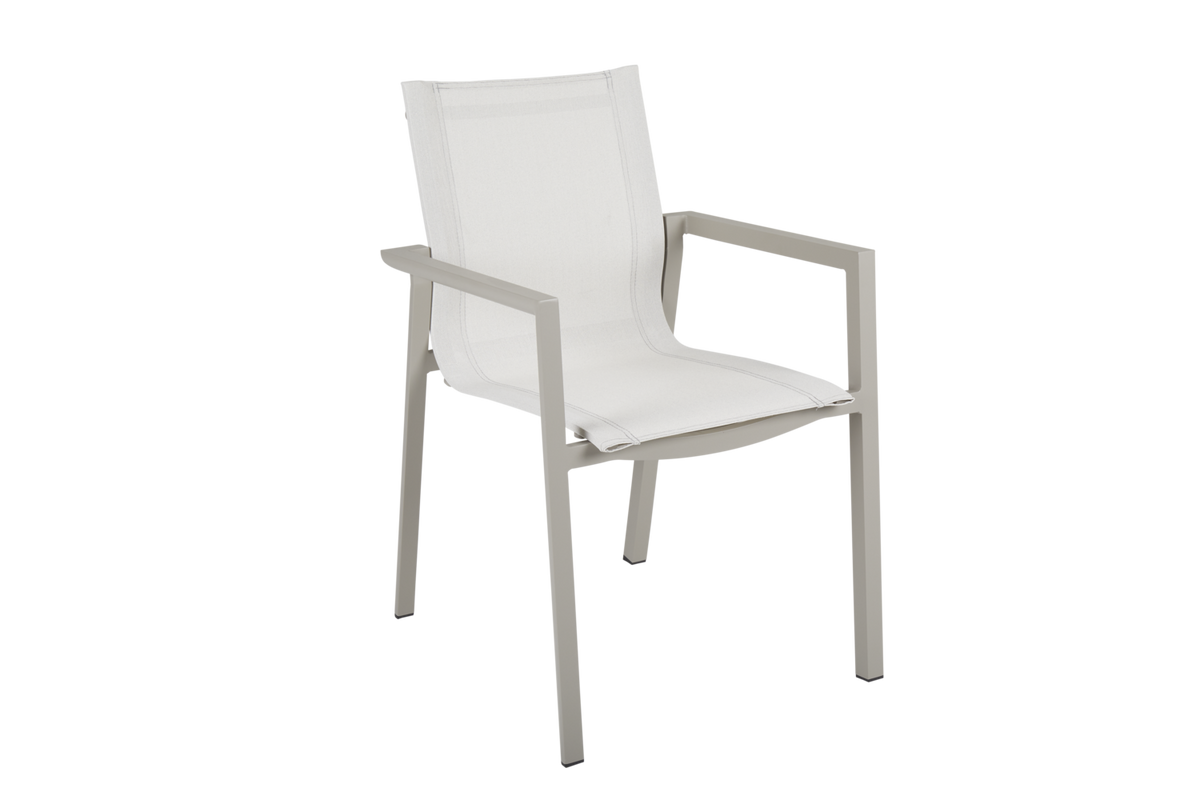 DELIA Stol m. armstöd - Khaki/Offwhite textilene