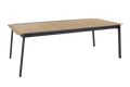 NAOS 220/320x100 H73 cm -Svart rostfritt stål/Teak