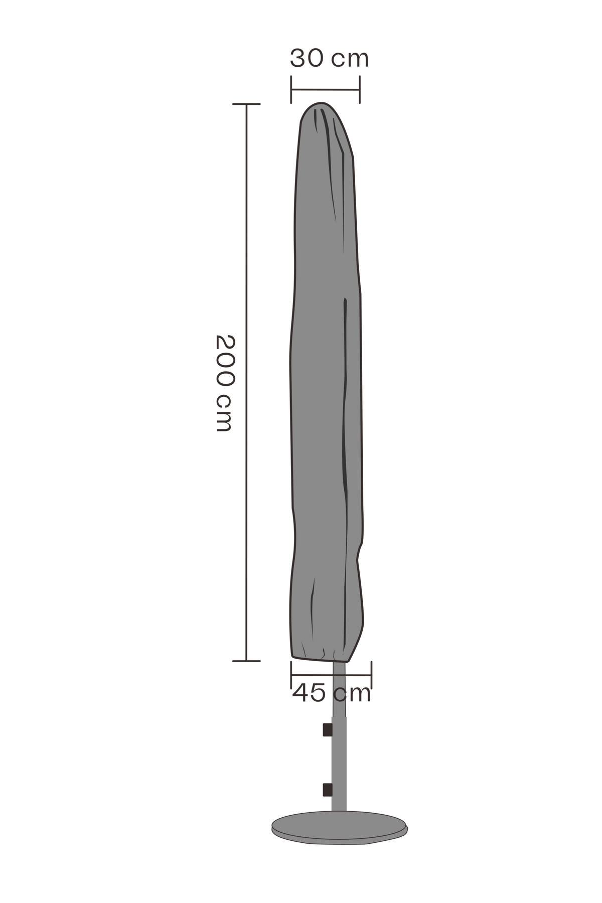 SKYDD Parasoll H200xB30/45 cm - Vattentät