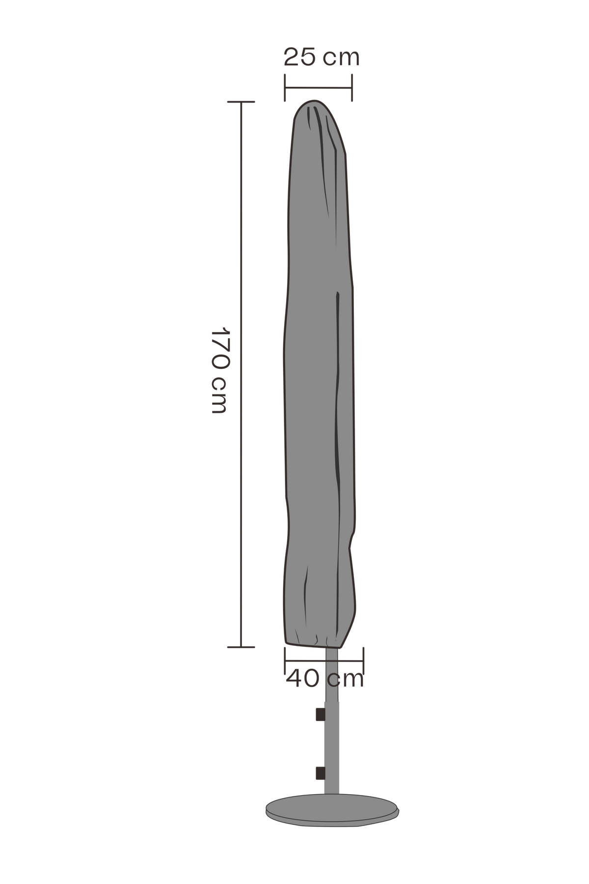 SKYDD Parasoll H170xB25/40 cm - Vattentät