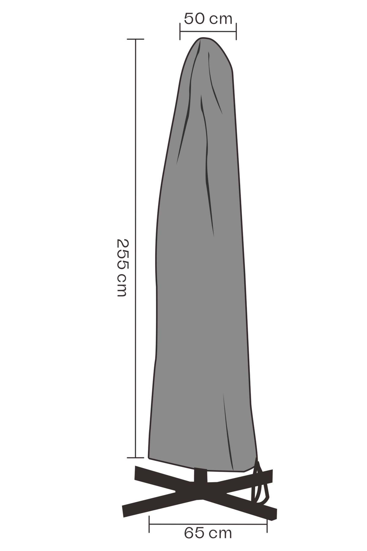 SKYDD Parasoll H255xB50/65 cm - Vattentät