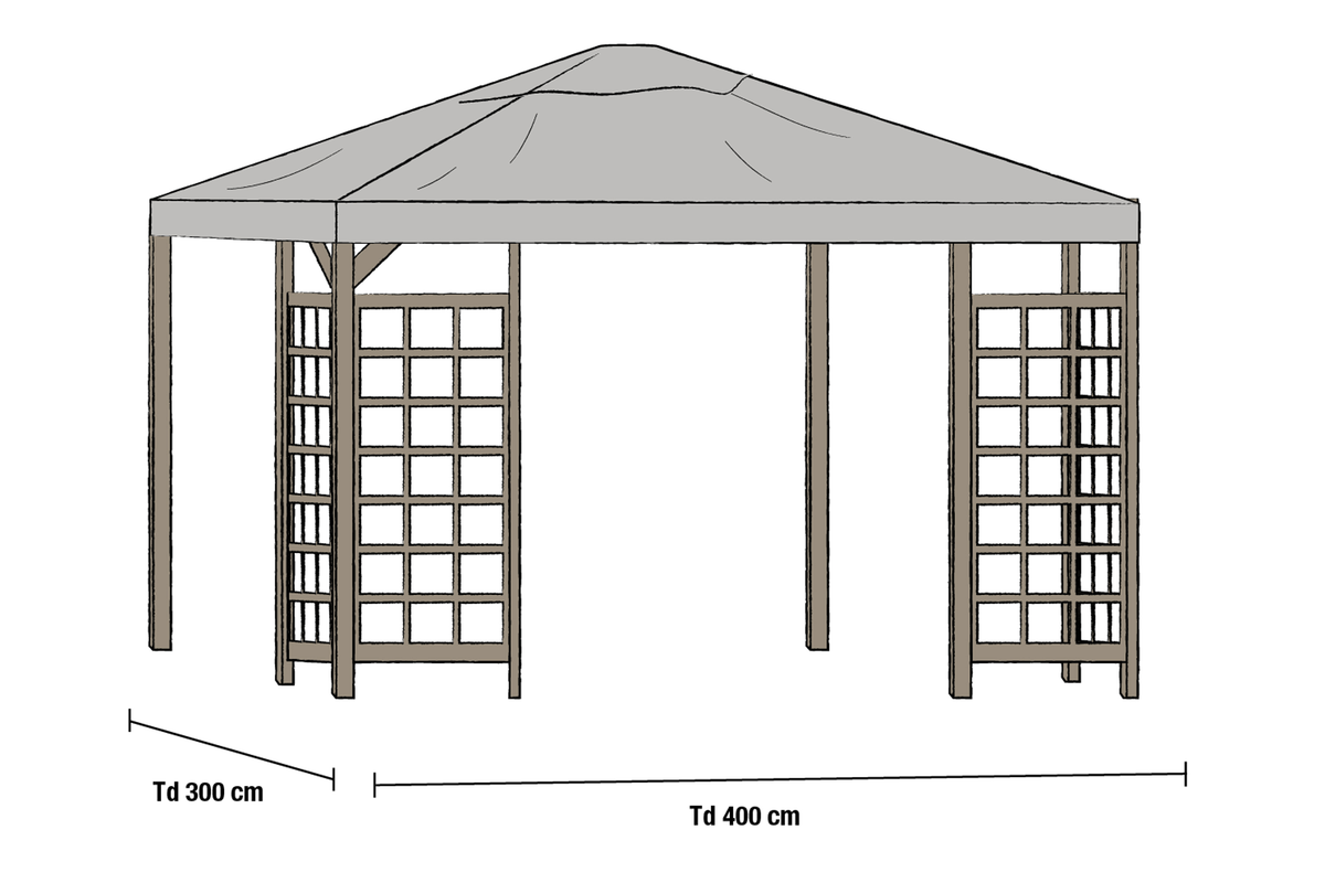 HOV tak 3x4 m - Grå