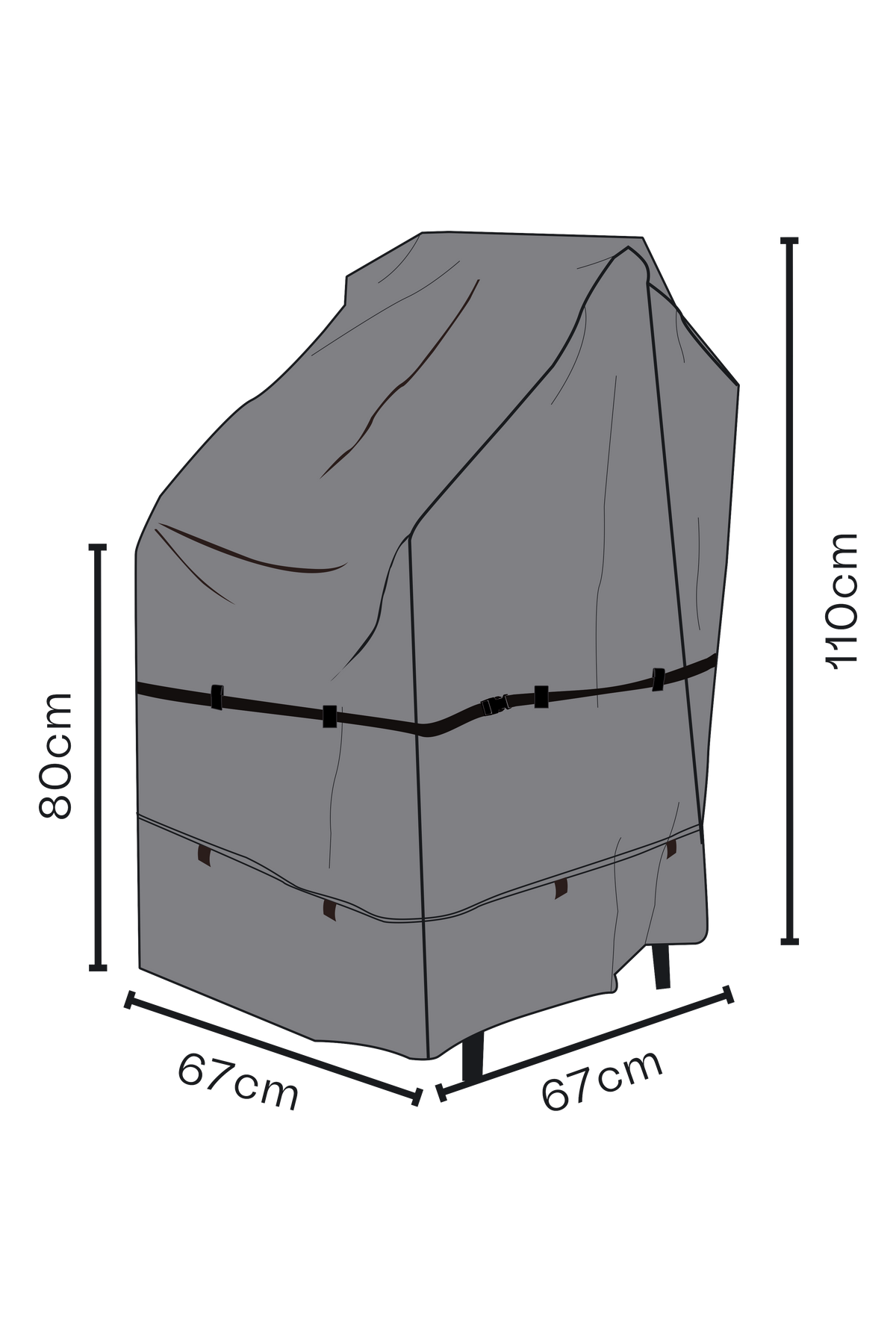 SKYDD Stapelstol 67x67 H110/80 cm - Andas