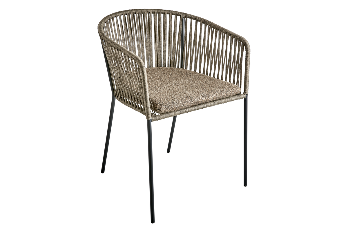 PIATTO Stol m arm - Raw Peanut /Svart