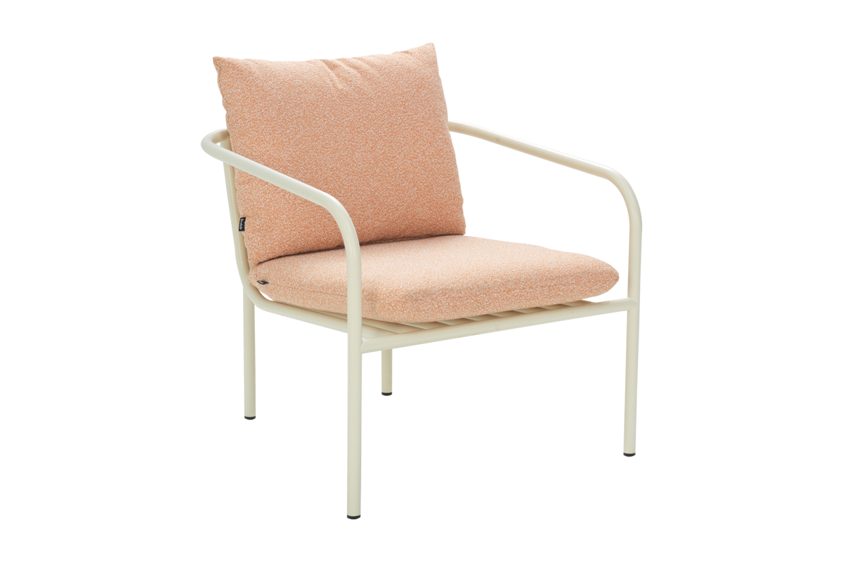 BENDT Fåtölj - Pearl White/Teddy Orange