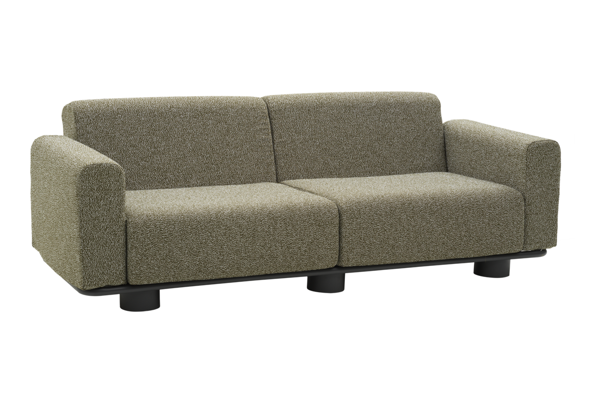 BOLSTER Soffa - Antracit/Teddy Verde