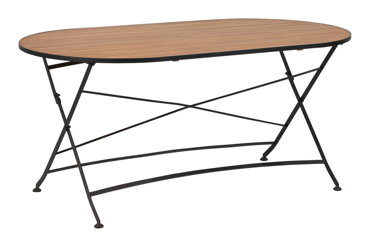 BREWER 160x85 H73 cm - Svart/Teak