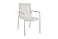 DELIA Stol m. armstöd - Light Grey/Offwhite text.
