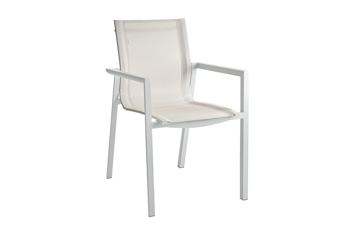DELIA Stol m. armstöd - Light Grey/Offwhite text.
