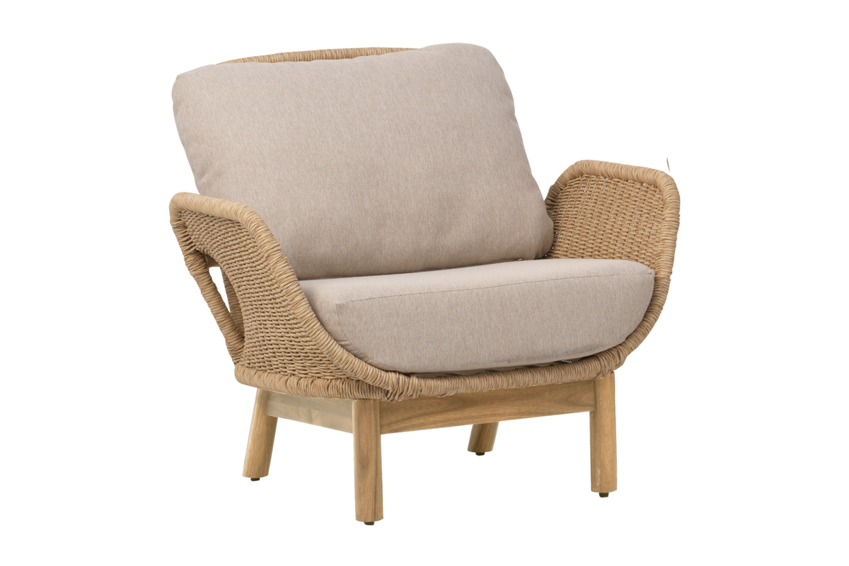 LILY Fåtölj - Twist Straw/Plush Wheat/FSC Teak