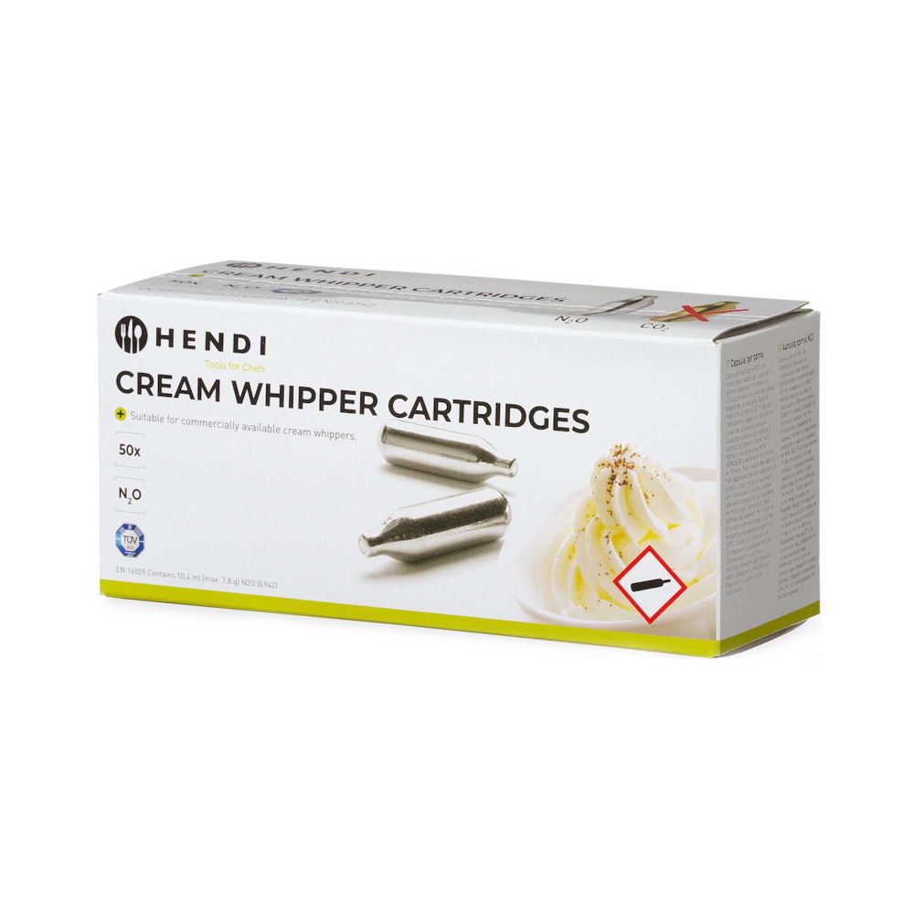 Set med 50 st – Cream whipper chargers, HENDI, Silver, 50 pcs